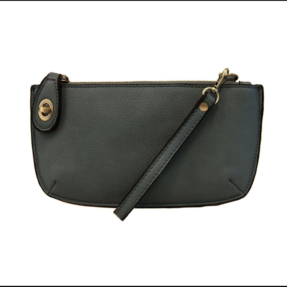 Dark Cyan Mini Crossbody Wristlet Clutch